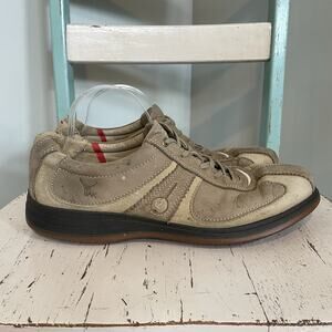 Ecco Brown Beige Tan Yak Leather Casual Lace Up Oxford Men's Shoes Size 12.5